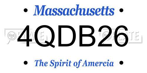 4QDB26 Massachusetts License Plate