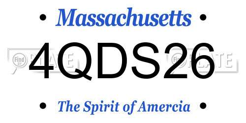 4QDS26 Massachusetts License Plate