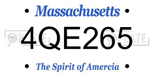 4QE265 Massachusetts License Plate