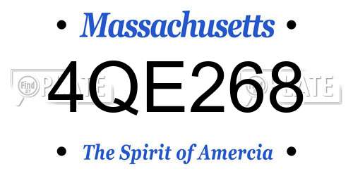4QE268 Massachusetts License Plate