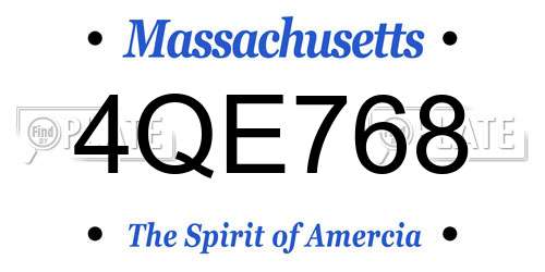 4QE768 Massachusetts License Plate