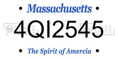 4QI2545 Massachusetts License Plate