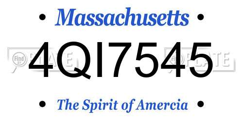 4QI7545 Massachusetts License Plate