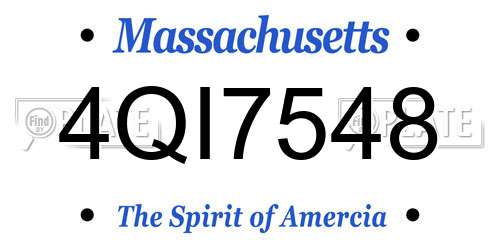 4QI7548 Massachusetts License Plate