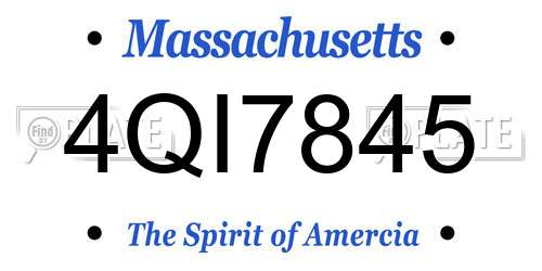 4QI7845 Massachusetts License Plate