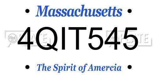 4QIT545 Massachusetts License Plate