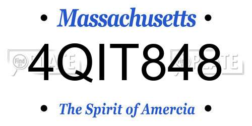 4QIT848 Massachusetts License Plate