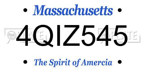 4QIZ545 Massachusetts License Plate