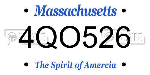 4QO526 Massachusetts License Plate