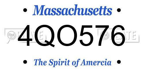 4QO576 Massachusetts License Plate