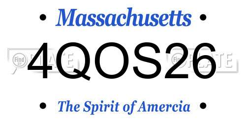 4QOS26 Massachusetts License Plate