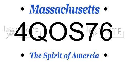 4QOS76 Massachusetts License Plate