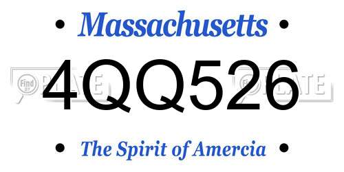 4QQ526 Massachusetts License Plate