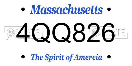 4QQ826 Massachusetts License Plate