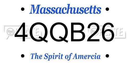 4QQB26 Massachusetts License Plate
