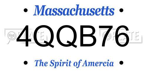 4QQB76 Massachusetts License Plate