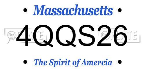 4QQS26 Massachusetts License Plate