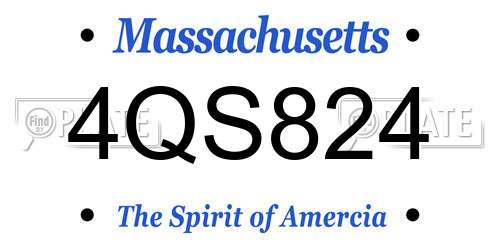 4QS824 Massachusetts License Plate