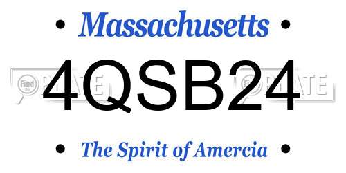 4QSB24 Massachusetts License Plate