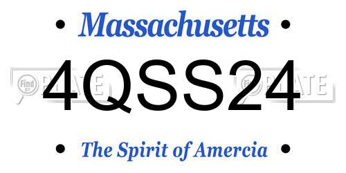 4QSS24 Massachusetts License Plate