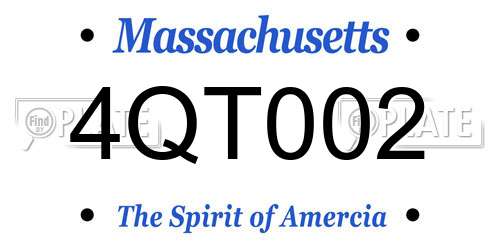 4QT002 Massachusetts License Plate