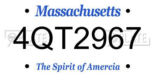 4QT2967 Massachusetts License Plate