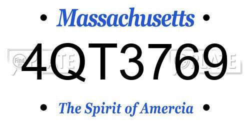 4QT3769 Massachusetts License Plate
