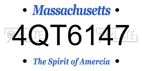 4QT6147 Massachusetts License Plate