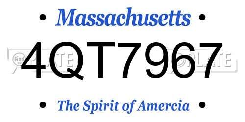 4QT7967 Massachusetts License Plate