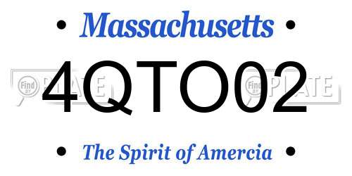 4QTO02 Massachusetts License Plate