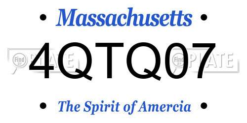4QTQ07 Massachusetts License Plate