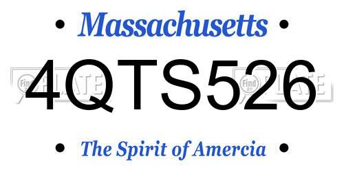 4QTS526 Massachusetts License Plate