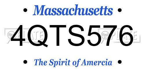4QTS576 Massachusetts License Plate