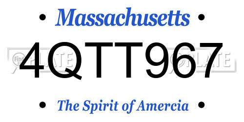 4QTT967 Massachusetts License Plate