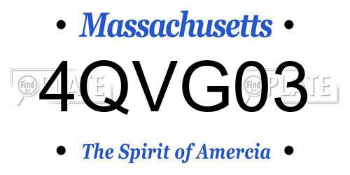 4QVG03 Massachusetts License Plate