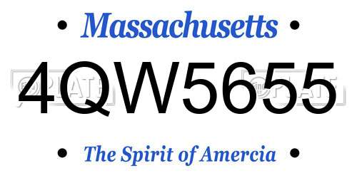 4QW5655 Massachusetts License Plate