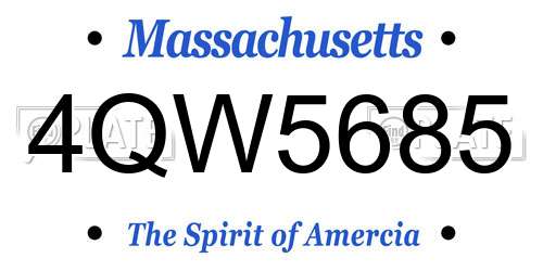 4QW5685 Massachusetts License Plate