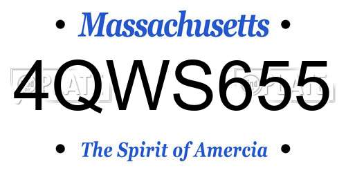4QWS655 Massachusetts License Plate