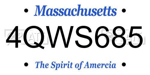4QWS685 Massachusetts License Plate