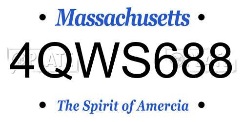 4QWS688 Massachusetts License Plate