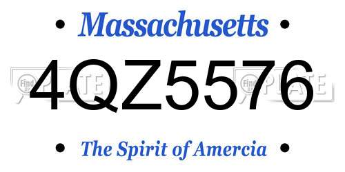 4QZ5576 Massachusetts License Plate