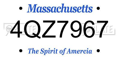 4QZ7967 Massachusetts License Plate