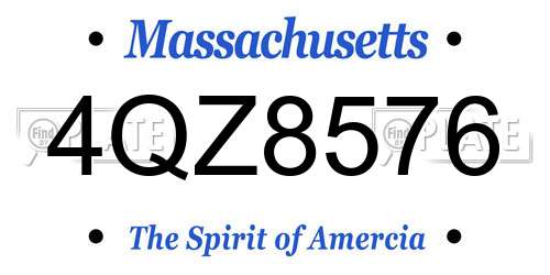 4QZ8576 Massachusetts License Plate