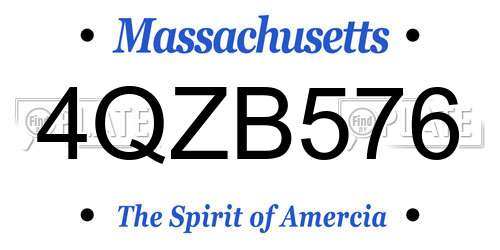 4QZB576 Massachusetts License Plate