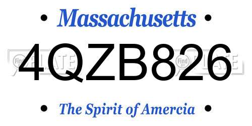 4QZB826 Massachusetts License Plate
