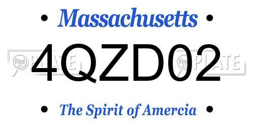 4QZD02 Massachusetts License Plate