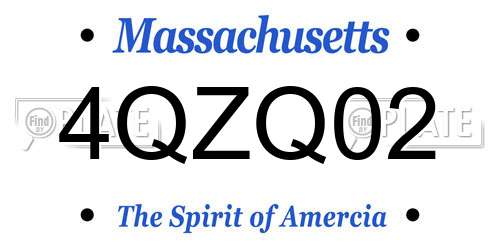 4QZQ02 Massachusetts License Plate