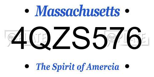 4QZS576 Massachusetts License Plate