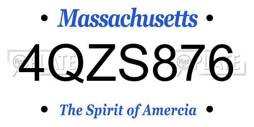 4QZS876 Massachusetts License Plate