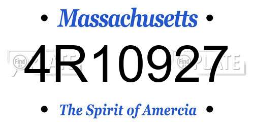 4R10927 Massachusetts License Plate